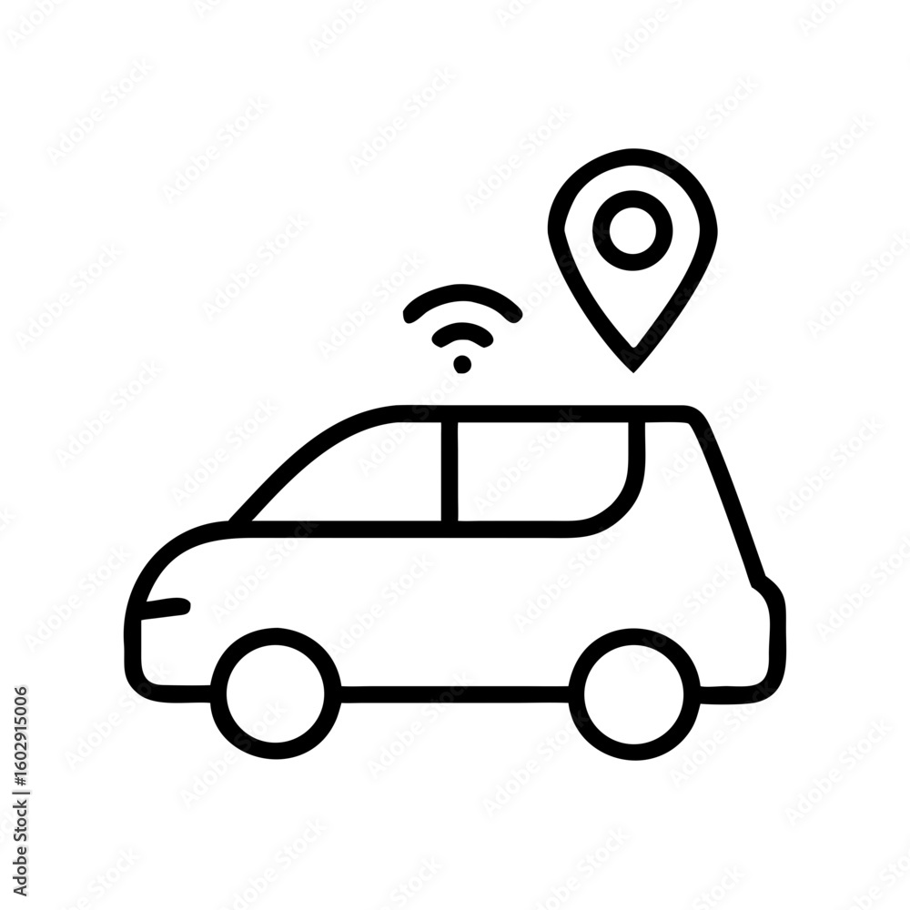 Aufkleber wireless car with location pin icon for navigation technology