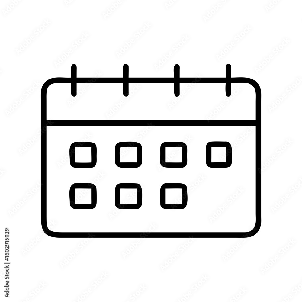 Poster simple calendar icon with date squares in minimal design