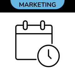 Marketing Line Editable Icons set. Vector illustration in modern thin line style of business related icons: advertising, market research, optimization, and more