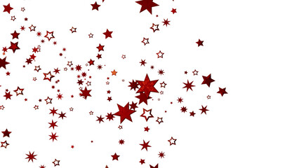 Red Stars Scattered on White Background