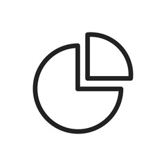 pie chart icon, vector illustration, data analysis, flat simple icon, minimalistic, line icon