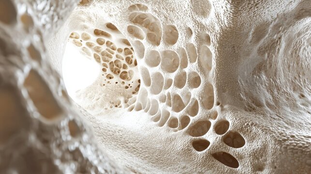 3D Medical Illustration of Osteoporotic Bone
