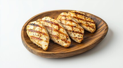 Grilled Chicken Breast on Wooden Platter