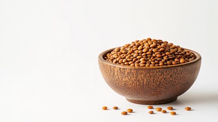 Front View of Lentils in a Small Bowl