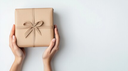 Joyful Hands Unwrapping a Parcel with a Surprise Gift