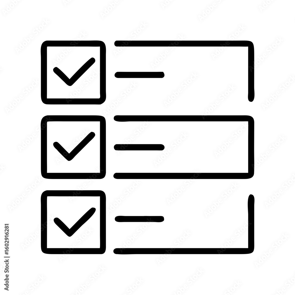 Poster simple checklist graphic with checked boxes and blank lines
