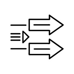 Directional arrows indicating movement in minimalist style  