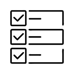 Simple checklist graphic with checked boxes and blank lines  