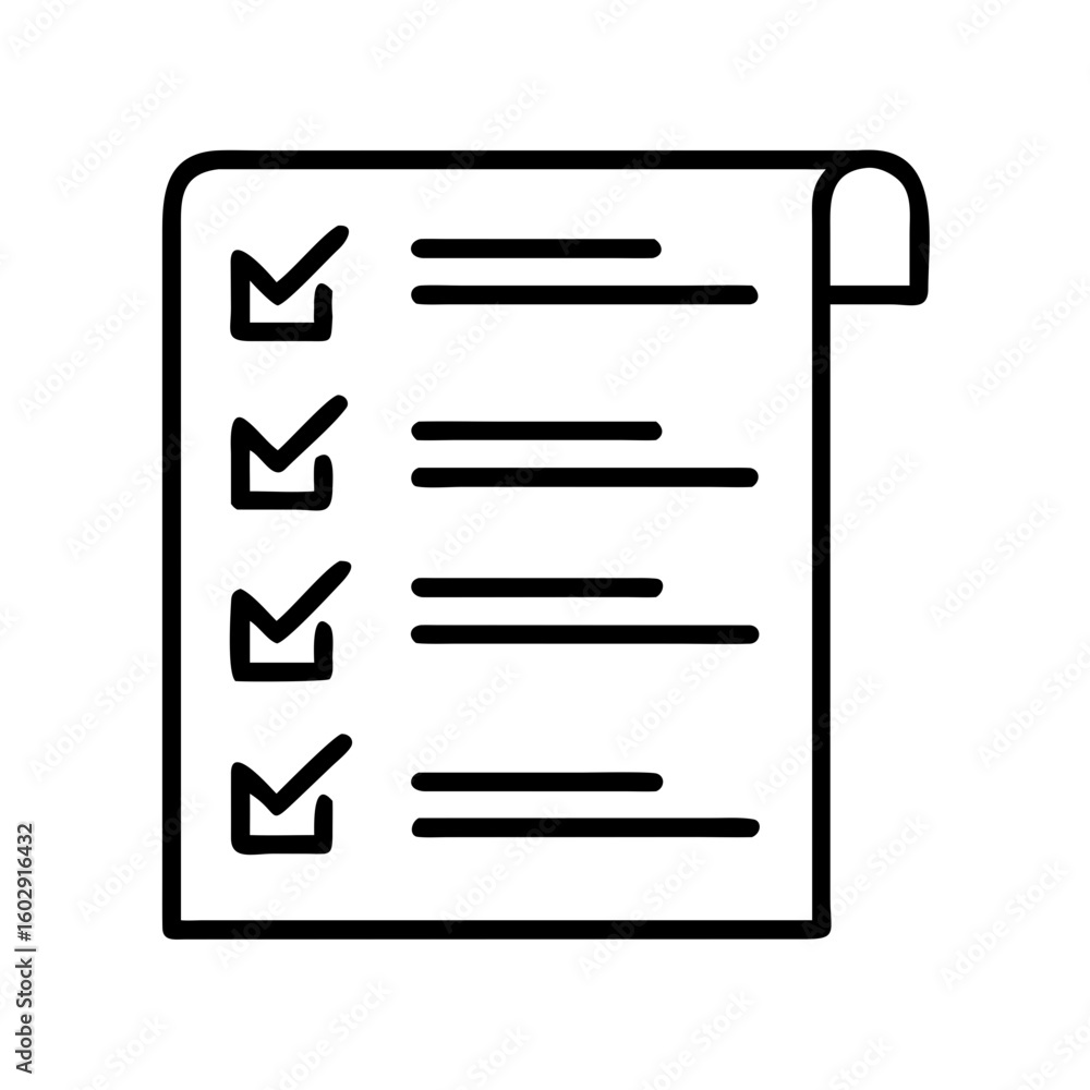 Poster checklist with checkmarks on a white background