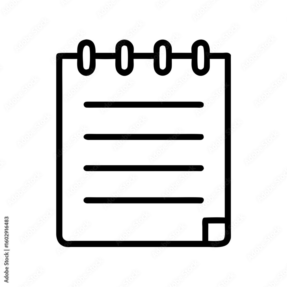 Poster blank spiral notepad with lined pages for note-taking and writing