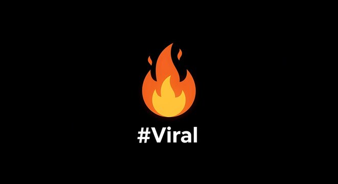 Twitter/X trending badge with fire icon and #Viral topic placeholder