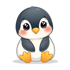 adorable baby penguin bird