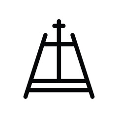 Easel icon, simple outline illustration. Painting essential