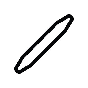 Blending stump icon, tortillon. Pencil drawing tool. Simple flat sketch