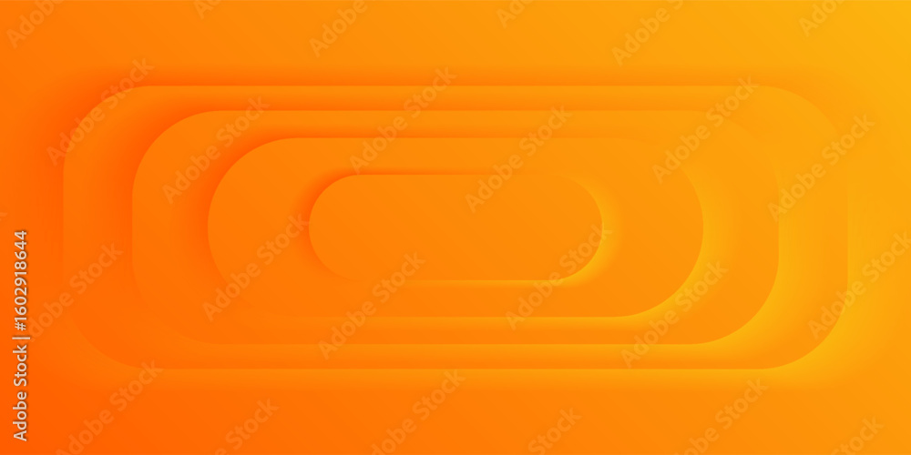 Poster bright orange abstract background with layered rounded shapes and smooth gradient design.