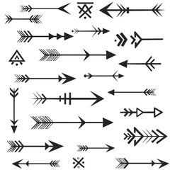 Boho Tribal Arrows Collection Vector Illustration Set