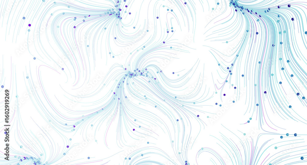 Poster beautiful abstract background with swirling lines and colorful dots. perfect for websites, presentat