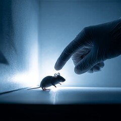 Gentle Interaction Between Lab Researcher and Laboratory Mouse