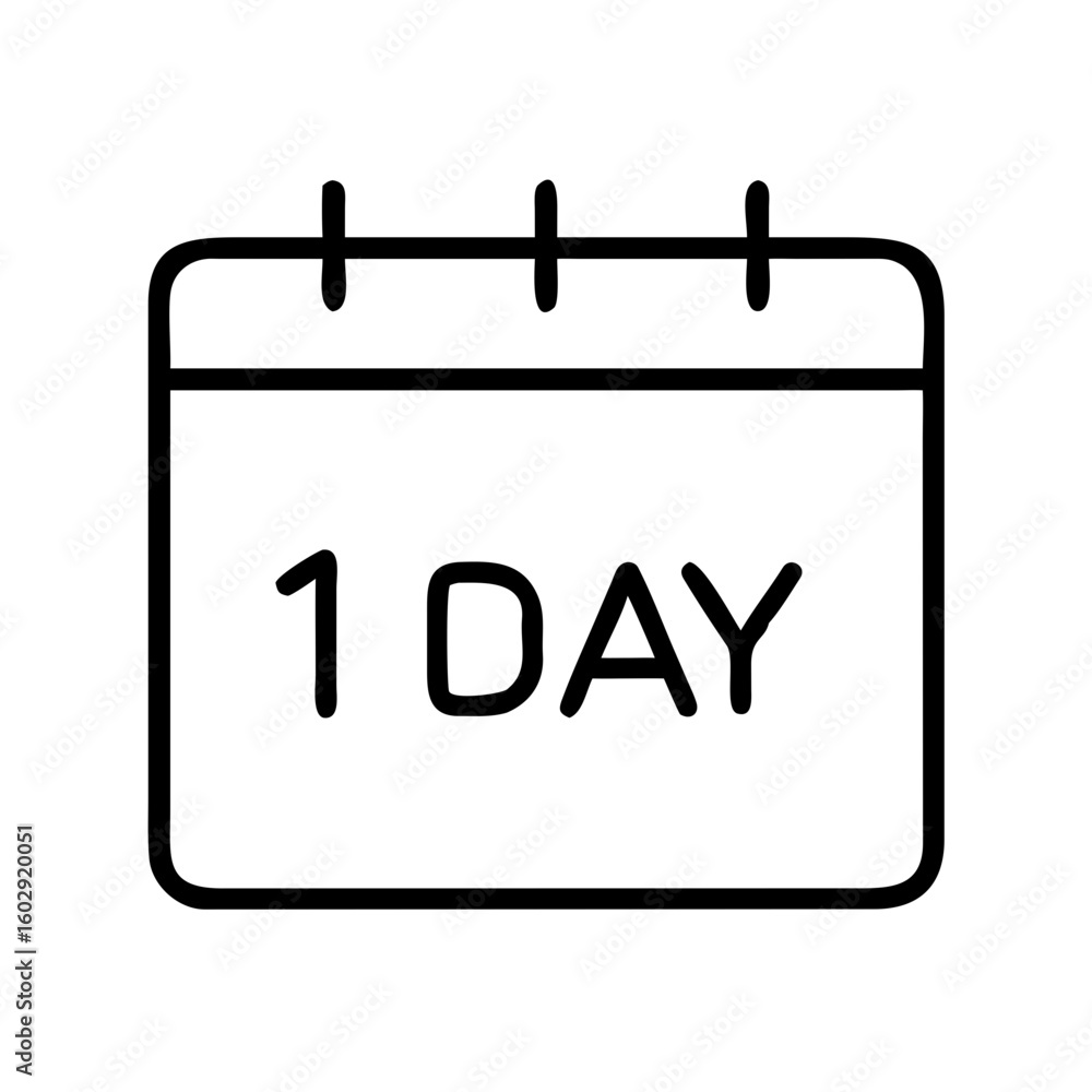 Poster calendar icon displaying one day in a minimalist style