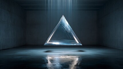 Floating glass triangle interior design