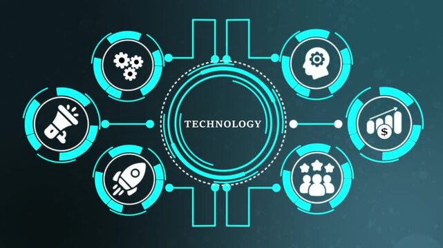 Abstract glowing technology inscription, social networking concept. Business, Technology, Internet and network concept. - Powered by Adobe