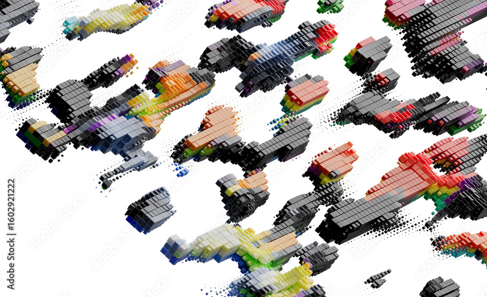 Poster abstract colorful cube pattern background stock photo