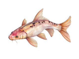 Fototapeta premium Detailed illustration of a colorful koi fish.