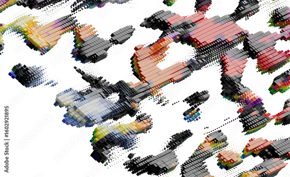 Poster abstract colorful cube mosaic pattern background