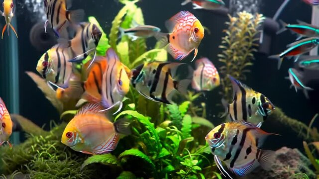 tropical fish in aquarium