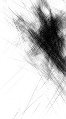 Obraz premium Chaotic black abstract lines on white background