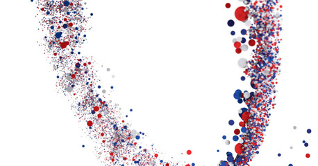 Abstract Red White Blue Confetti Burst Background