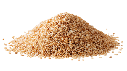 Heap of Sesame Seeds on Transparent Background