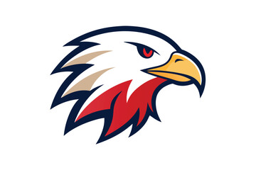 Obraz premium Stoic Eagle Head in Profile Mascot Logo Design on White Background