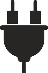 Obraz premium Highly Detailed Black Silhouette Icon of an Electrical Plug