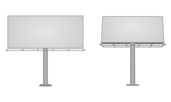 horizontal billboard mockup front view, vector illustration isolated on white background.