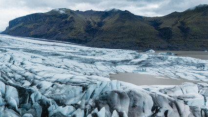 Majestic Skaftafell Glacier landscape under a dramatic sky in Iceland