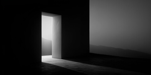 black and white minimalist photo with a black and white background