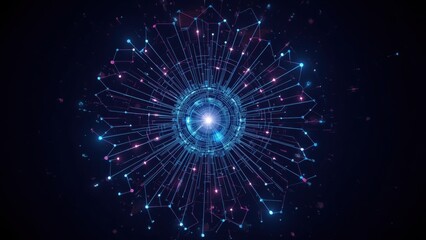 AI Alignment. Blue glowing network sphere, digital connection, futuris