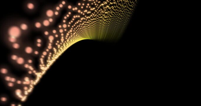 Fractal points gyrating in a space. Loop