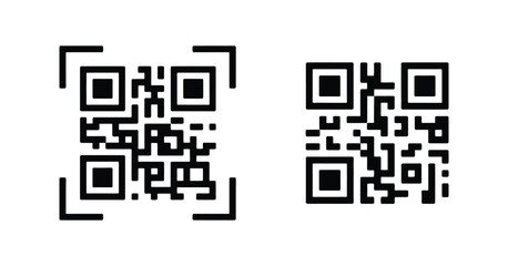 Fototapeta premium QR Code Symbol for Smartphone Scanning Isolated Vector Icon on White Background for Digital Use