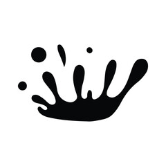 Water drops and splash silhouette in simple doodle style. Set different liquid shapes and silhouette.