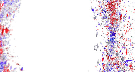 Red, white, and blue stars burst background ideal for 4th of July, Memorial Day, or other patriotic celebrations.