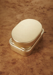A lunch box used a long time ago.
