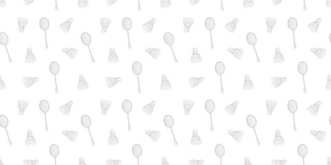 Badminton Pattern background. Doodle Badminton Seamless Pattern. 