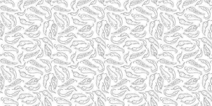 hot chili pattern background. vintage chili background. pepper pattern background. chili doodle pattern background. - Powered by Adobe