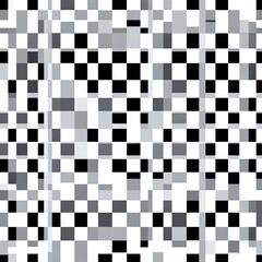 Abstract Checkerboard Black, White, and Grey Squares with Seamless Pattern Design