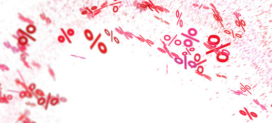 Fototapeta premium Abstract background with red percentage symbols. Perfect for sale banners, marketing materials, and discount promotions.
