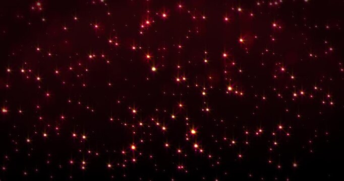 Red particles floating in a space