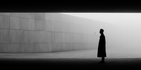 black and white minimalist photo with a black and white background