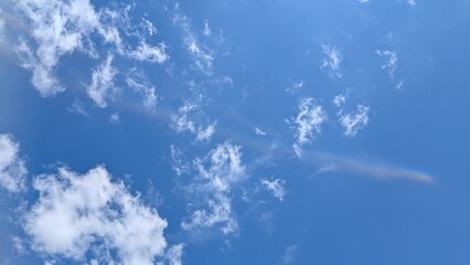 A beautiful scenic sky filled with clouds and mesmerizing atmospheric patterns is captivating